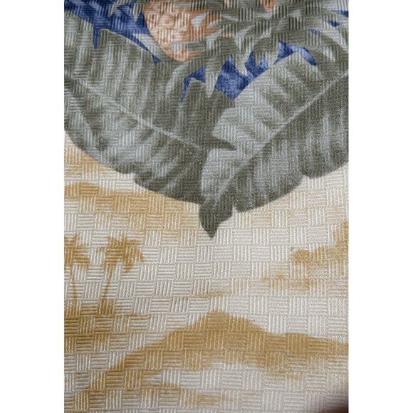 TOMMY BAHAMA Tie Men's 100% Silk 61" Yellow Blue Green Floral Trees Scenic GUC - Picture 2 of 9